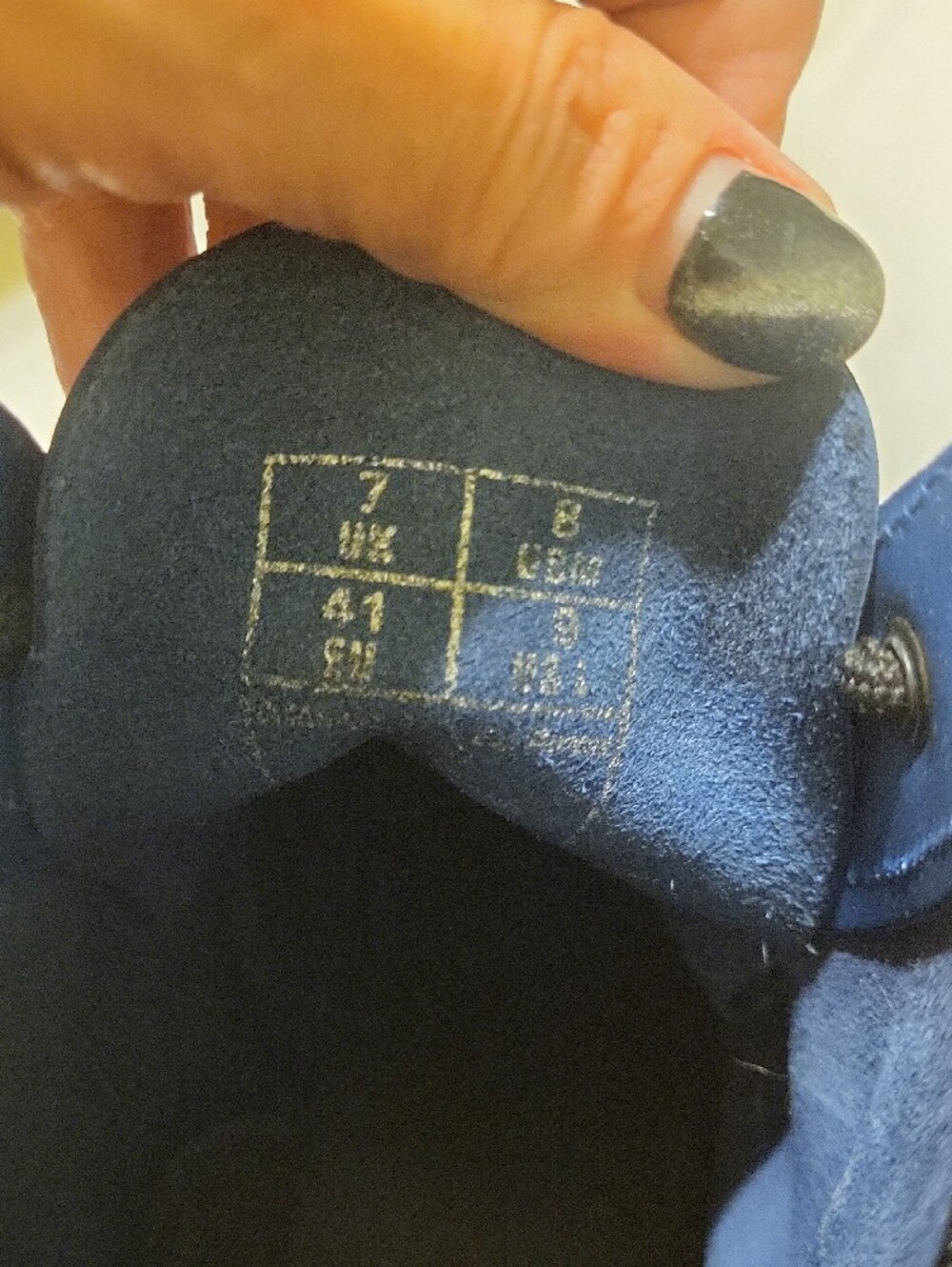 Dr. Martens Blue Leather Combat Boots with Yellow Stitching - Picture 5 of 7
